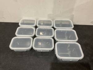 lot 480 image: Glass Meal Prep Containers with Snap on Lids