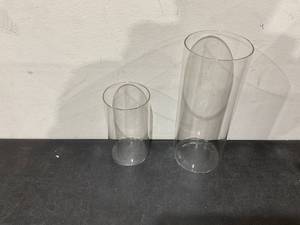 lot 484 image: Tessco 12 Pcs Glass Cylinder Vases for Centerpieces Clear Glass Vase