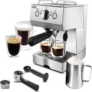 lot 76 image: GEVI Silver Stainless Steel 15 Bar Espresso Machine