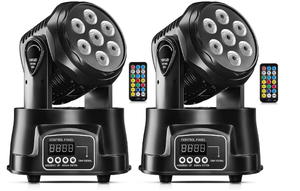 lot 93 image: LOT OF 2 UKing Moving Head Light RGBW Stage Lighting DJ Lights