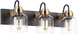 lot 94 image: 3 Lights PRESDE Black Vintage Bathroom Vanity Light Fixtures