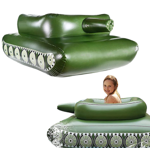 lot 492 image: Inflatable Tank Swimming Pool Float With Water Squirt Cannon