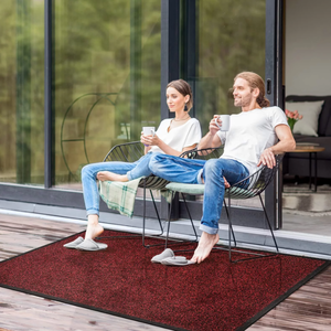 lot 498 image: Dirt Trapper Door Mat for Indoor&Outdoor Black & Red