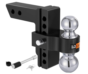 lot 456 image: LOCAME Adjustable Trailer Hitch Fits 2-Inch Receiver, 6-Inch DropRise Aluminum Drop Hitch