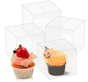 lot 459 image: 50 Pack Clear Plastic Favor Boxes 3L x 3W x 3H