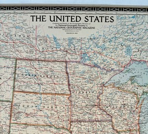 lot 233 image: Vintage Framed Map of the United States