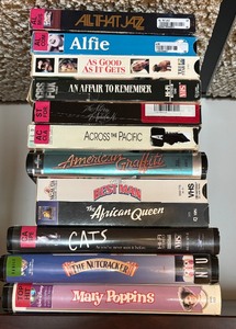 lot 231 image: Variety of VHS Movies and 2 Part Wooden Shelf