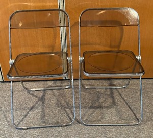 lot 238 image: Pair of Lucite Folding Chairs