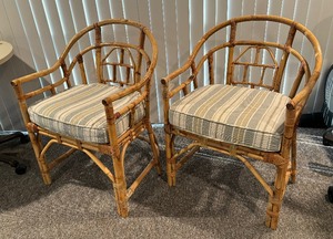 lot 257 image: Pair of Vintage Beautiful Vintage Bamboo Chairs