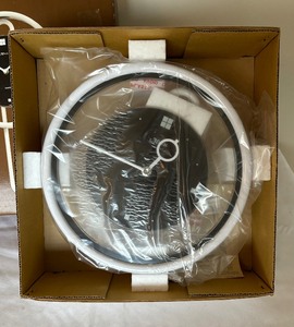 lot 310 image: New Postmodern White and Black Pendulum Wall Clock by Marcel