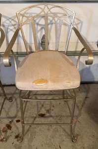 lot 328 image: Set of Four Metal Swivel Stools
