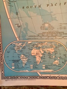 lot 177 image: Large Wall Size Map of The World by National Geographic