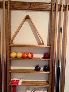 lot 161 image: Pool Table Accessories with Wall Hanging Organizer - Everything You Need For Your Pool Game