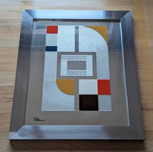lot 78 image: Pat Stephens Geometric Print Wall Mirror
