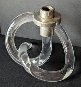 lot 88 image: Pair of Vintage Twisted Lucite Candleholders