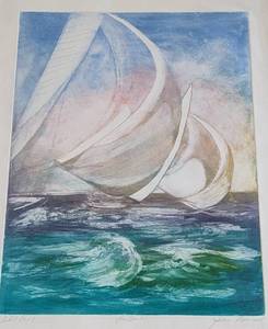 lot 98 image: Framed The Sails Artist Proof by Joan Purcell