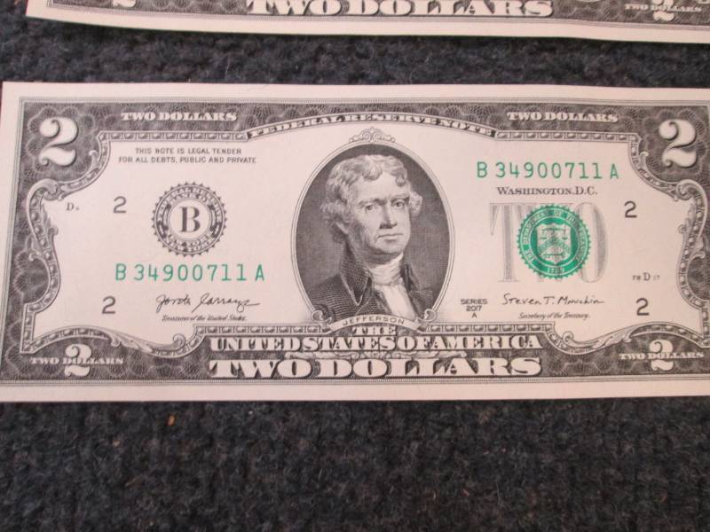 6- Sequential Uncirculated $2 Bills...