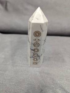 Chakra etched 6 point howlite tower...