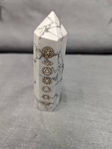 Chakra etched 6 point howlite tower...