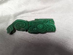 Polished malachite with raw edges...