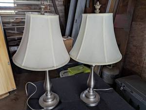 Pair of metal base decorative lamps...