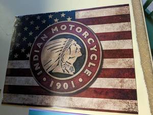 Metal Indian Motors sign...