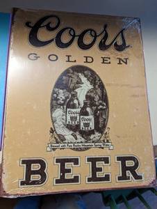 Metal Coors beer sign...