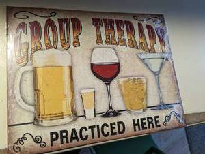 Metal group therapy sign...