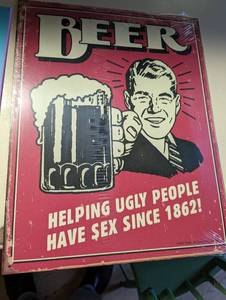 Metal beer sign...