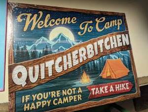 Metal camping sign...