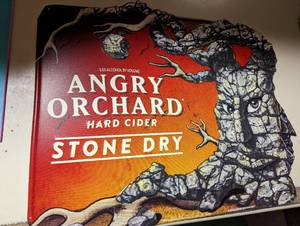 Angry Orchard metal sign...