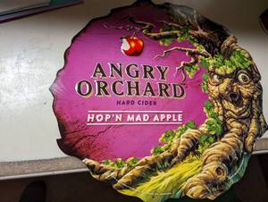 Angry Orchard metal sign...