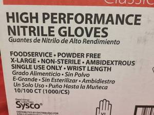 XL High Performance Nitrile Gloves Powder Free Gloves for food service