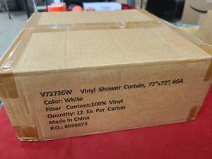 Box of 12 White Vinyl Shower Curtain