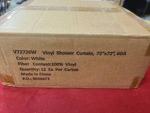 Box of 12 White Vinyl Shower Curtain