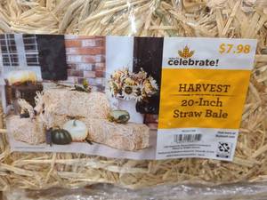 4 Bales of plastic wrapped straw hay bales for decor or for yard coverage