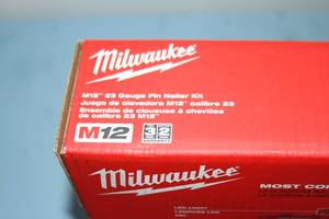 lot 13 image: Milwaukee M12 23-Gauge Compact Cordless Pin Nailer - Model 2540-21 - New in Box