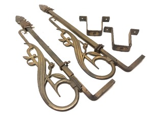 Matching Pair of 1920s-30s Window Curtain Holders
