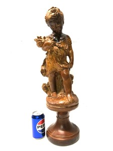 LARGE Vintage Neoclassical Figural Sculpture of a Young Girl