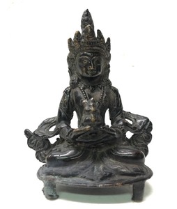 Smaller Antique Bronze Seated Buddha Figure