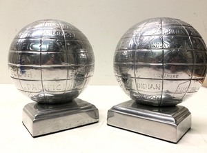 Chrome World Globe Bookends
