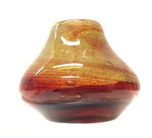Signed Vintage Heavy Hand Blown Art Glass Vase by Robert A. Stone