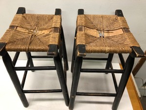 Matching Pair of Vintage Mid Century Oriental Style Stools&nbsp