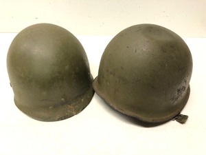 Old WW2 era Steel Military Army Helmet wLiner