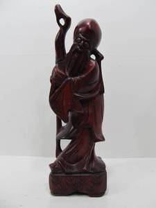 Carved Chinese Wood Elder Figure