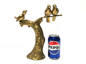 Solid Brass Vintage Tree Sculpture with birds