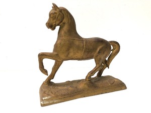 Vintage Gilt Cast Metal Horse Statue