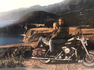 Large Framed Hand Signed Motorcycle James Dean Style Print