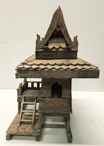 Vintage Oriental Wooden Folk Art House