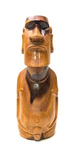 Carved Hardwood Sculpture Easter Island Figure